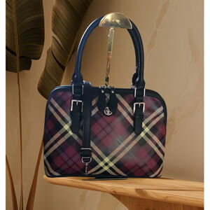 Giani Bernini faux leather Plaid Dome Satchel,